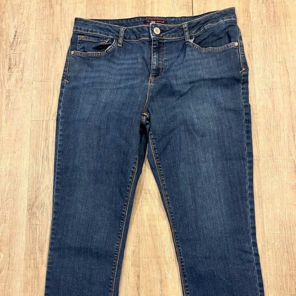 Tommy Hilfiger Slim Crop Blue Denim Jeans 12 - Picture 3 of 11